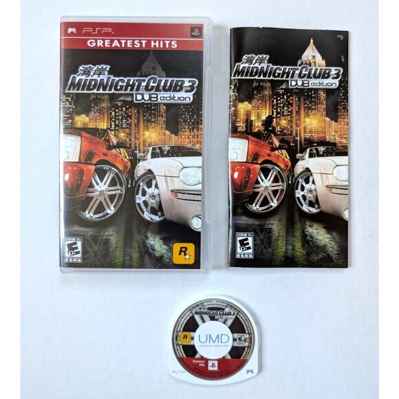 Midnight Club 3 Dub Edition Remix PSP Complete Tested Greatest Hits CIB - Picture 1 of 5